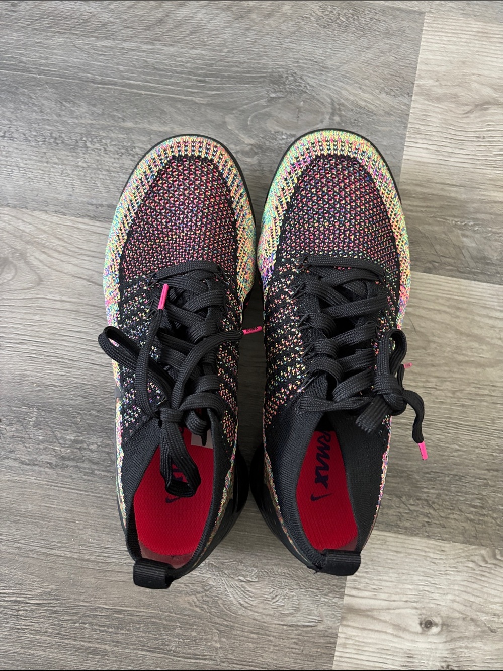 Nike Women’s Black Multicolor Flyknit Running Shoes